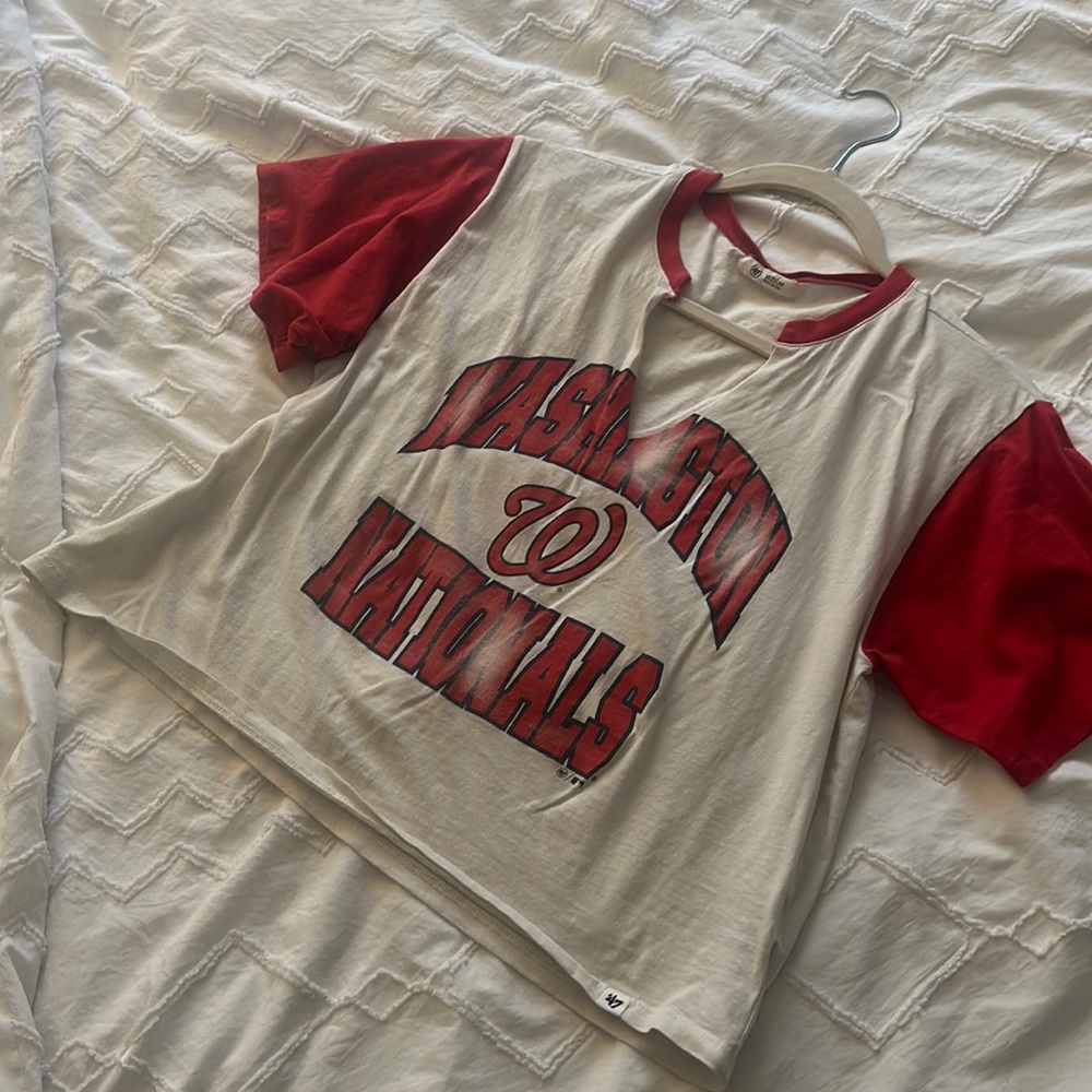Washington nationals, 47 brand, distressed, V-neck T-shirt